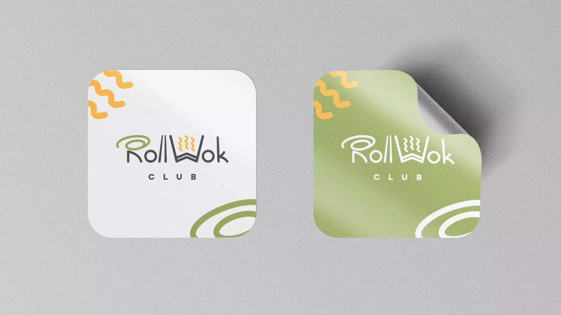 Разработка логотипа и фирменного стиля суши-бара «Roll Wok Club» в Усинске
